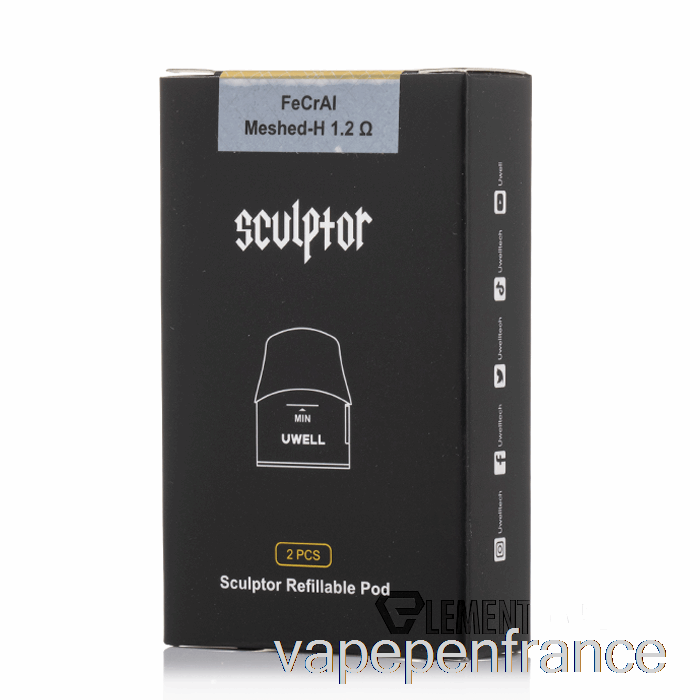 Gousses De Remplacement Pour Sculpteur Uwell Stylo Vape à Dosettes Rechargeables De 1,6 Ml